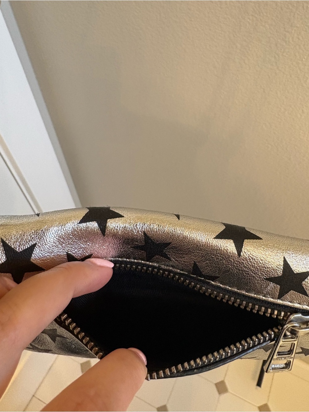 Zadig & Voltaire Rock Star Print Crossbody Bag In Silver - Picture 9 of 14